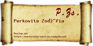 Perkovits Zsófia névjegykártya